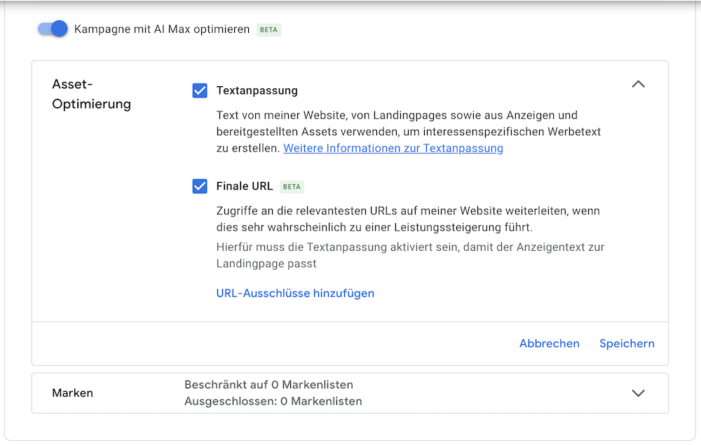 AI Max Funktionen